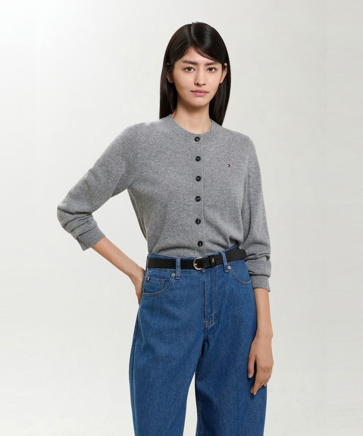 타미힐피거(TOMMY HILFIGER) 캐시미어 블렌드 클래식 가디건 (T22G7KCD060WT2P7D)