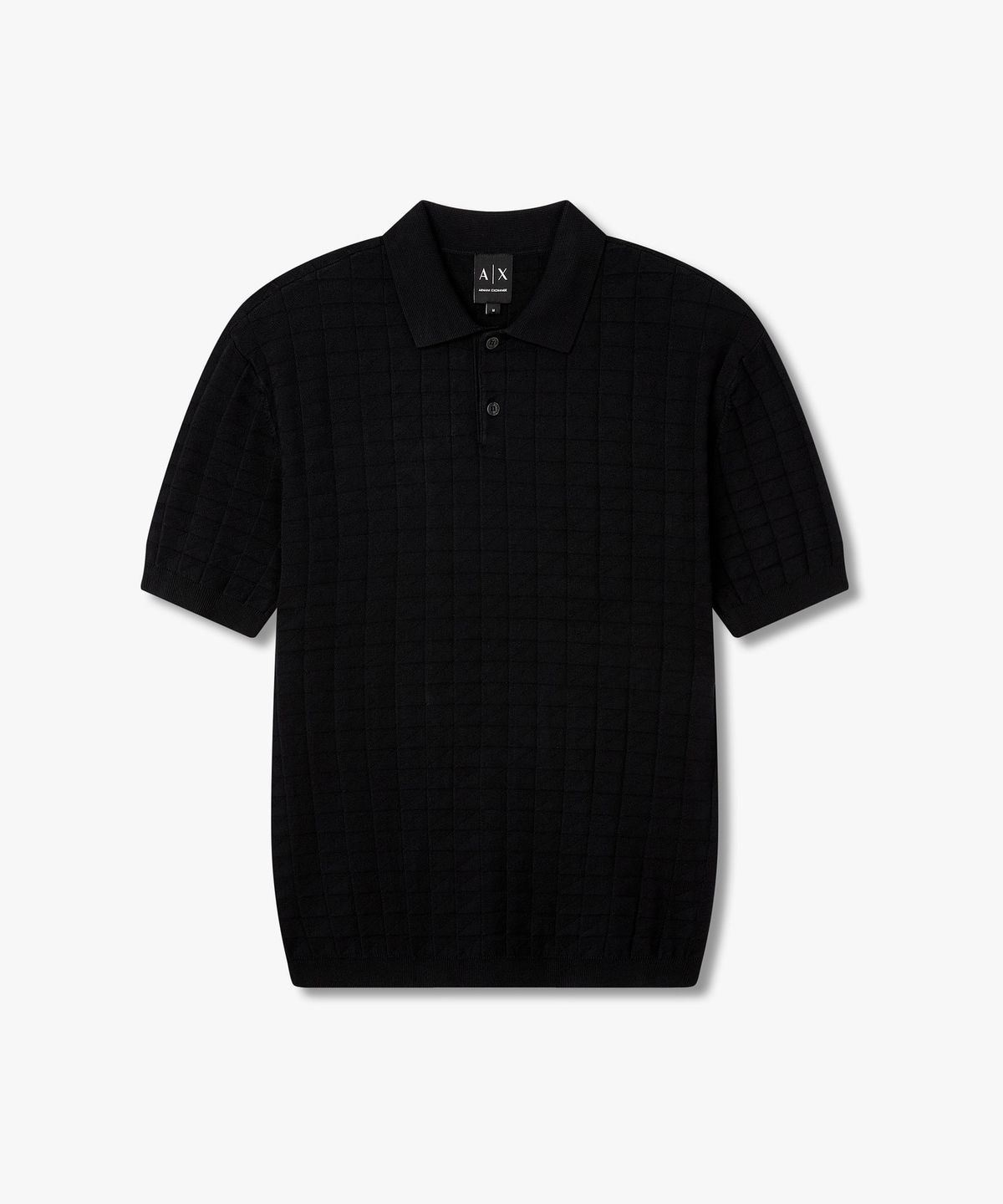 아르마니 익스체인지(ARMANI EXCHANGE) 남성 그리드 패턴 폴로 니트 _다크 네이비_A416332023