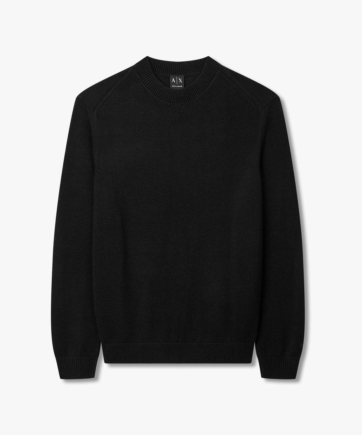 아르마니 익스체인지(ARMANI EXCHANGE) 남성 울 블렌드 크루넥 니트 풀오버 _블랙_A416332001