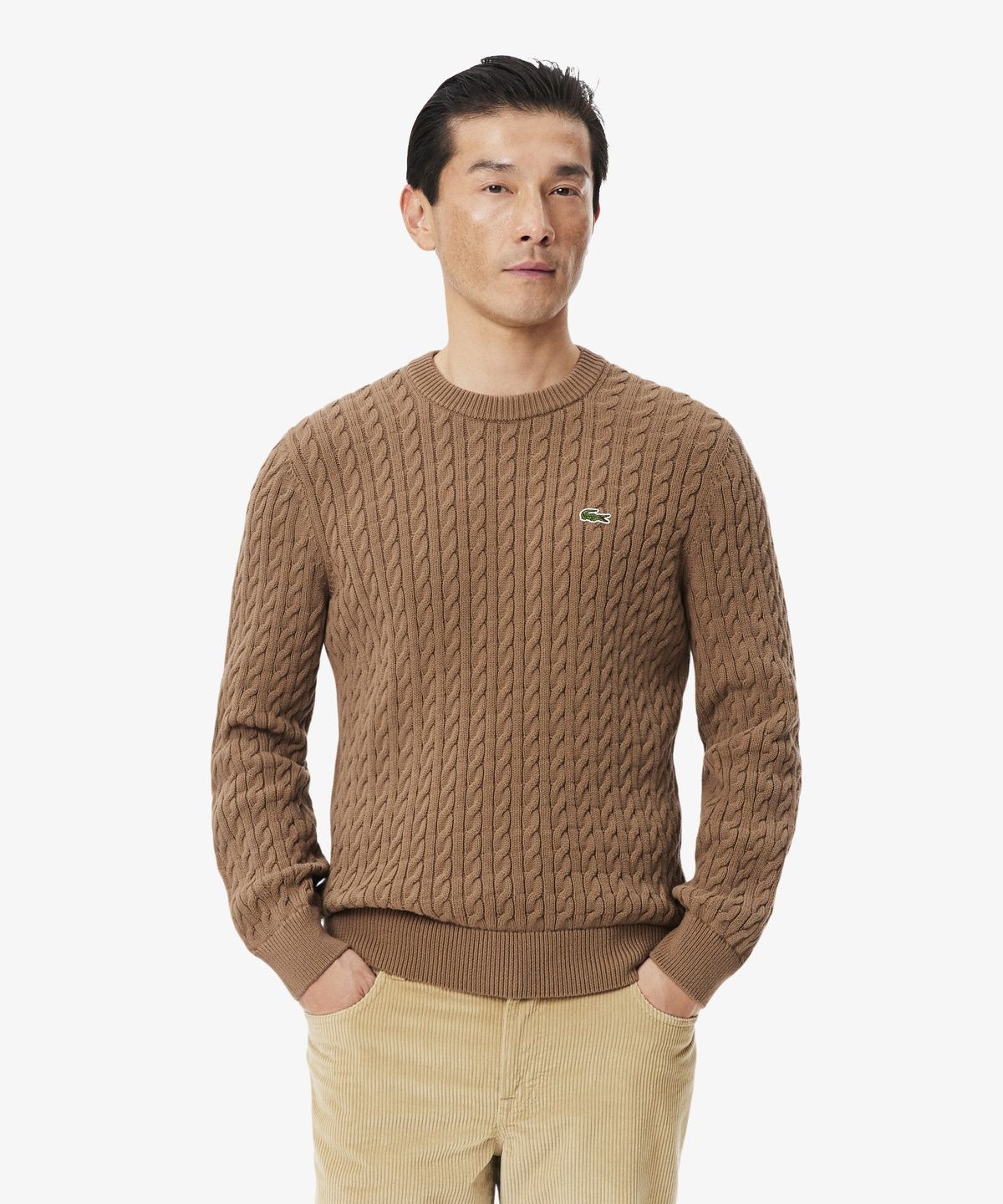 라코스테(LACOSTE) 남성 코튼 케이블 크루넥 풀오버 AH7627-56N UQW
