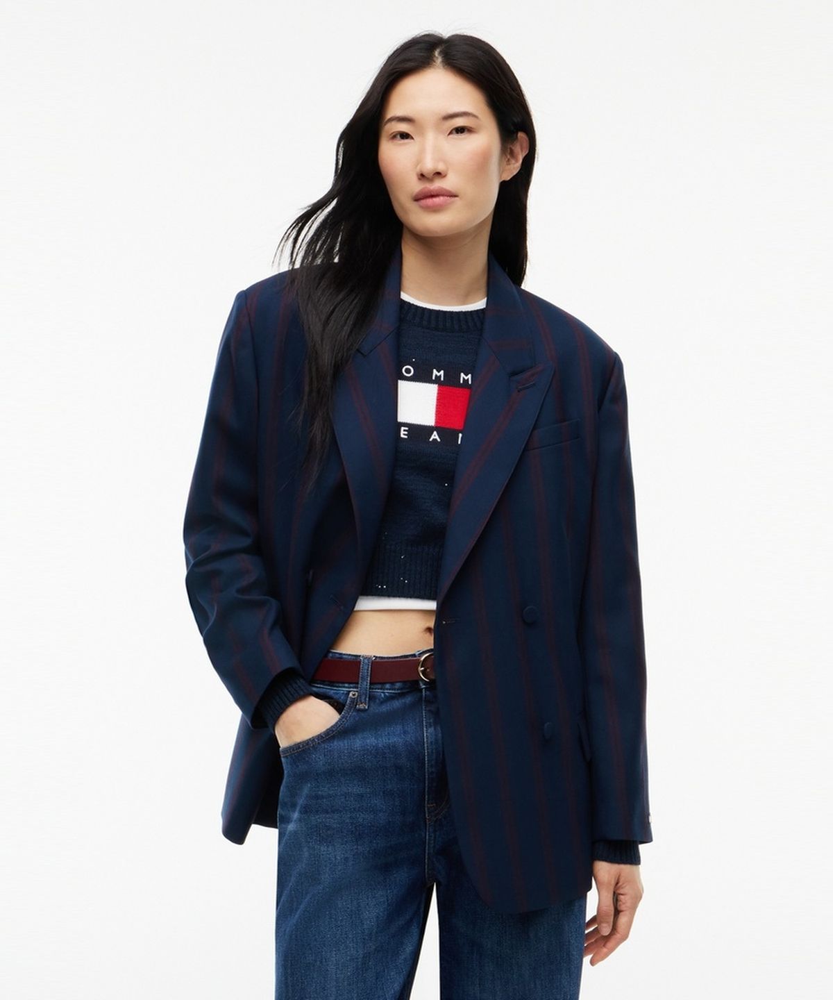 타미진스(TOMMY JEANS) 울 블렌드 콜리지엇 블레이저 (T32G7WJC41TWT1C1G)
