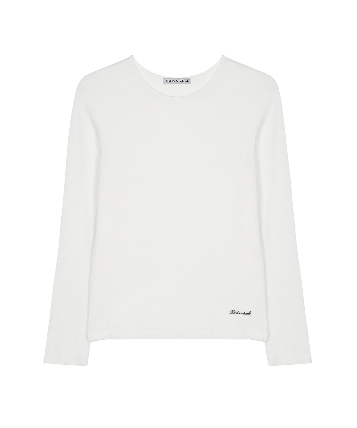 닉앤니콜(NICK&NICOLE) SHEER ROUND LONG SLEEVE TOP_IVORY