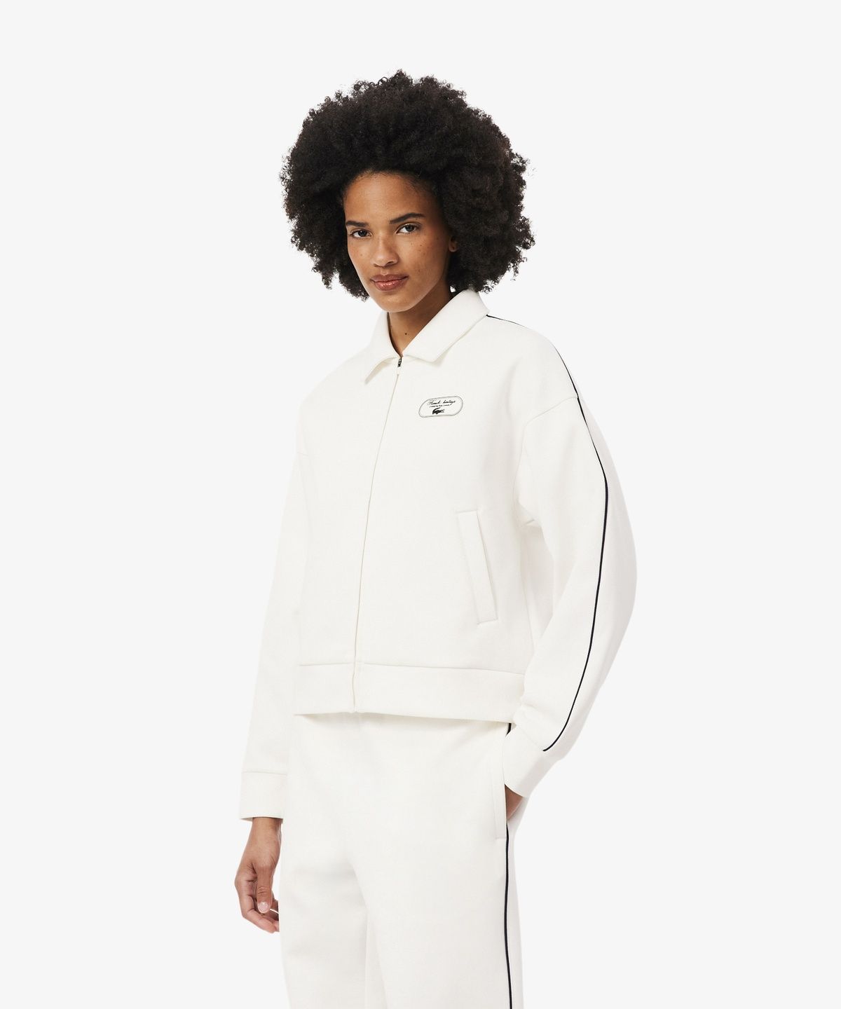 라코스테(LACOSTE) 여성 테니스 헤리티지 집업 스웻셔츠 SF6822-56N EV0