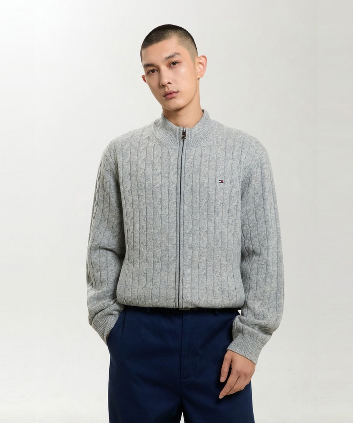 타미힐피거(TOMMY HILFIGER) 케이블 집업 가디건 (T12G7KCD724ML1P01)