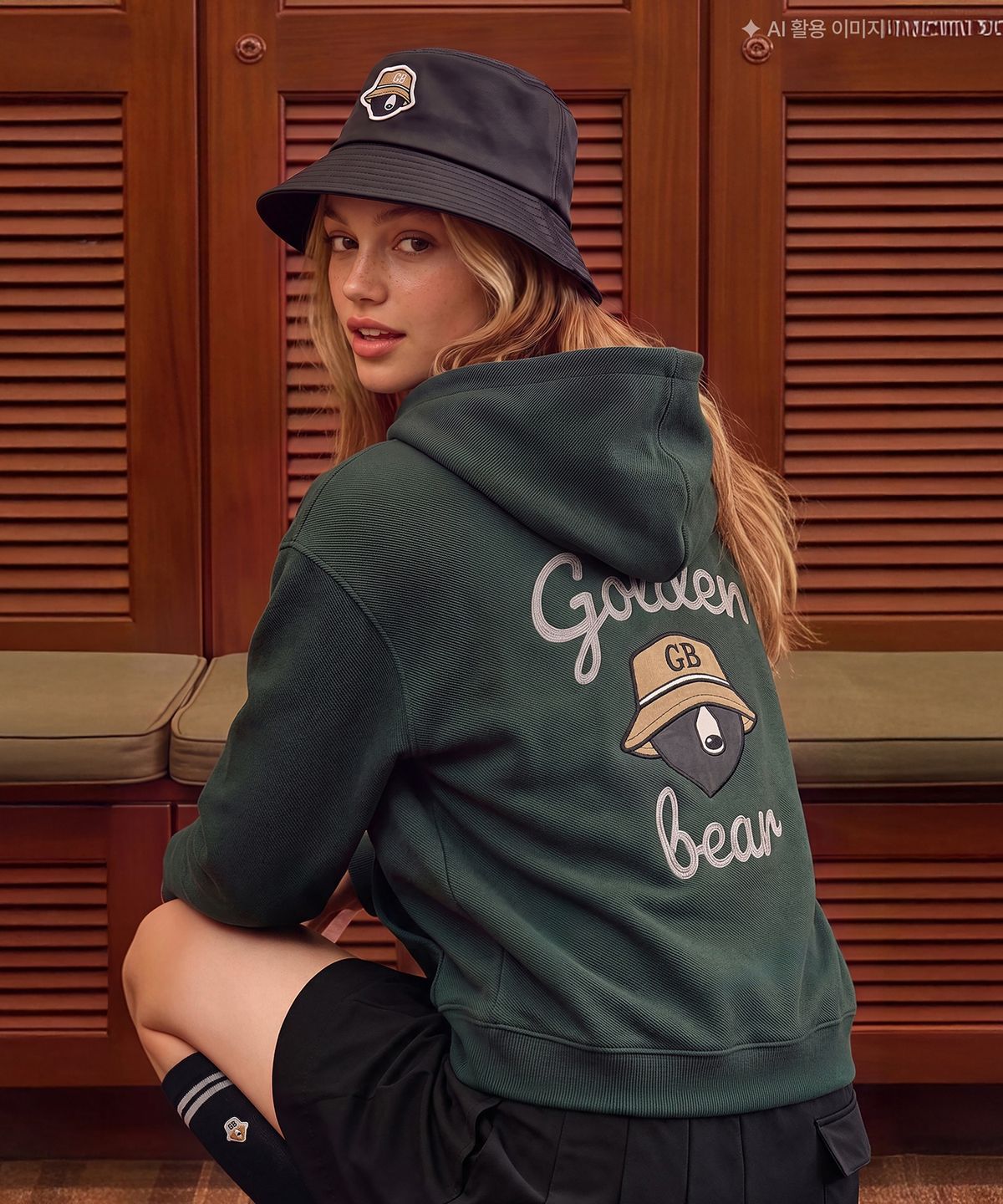골든베어(GOLDEN BEAR) (공용) Printed Back Hoody G4TAW26202GRX