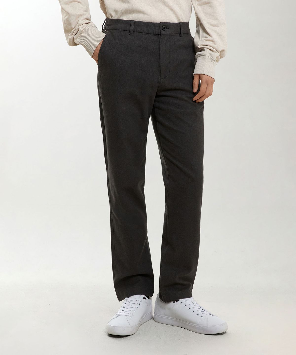 타미힐피거(TOMMY HILFIGER) [Slim straight fit] 덴톤 사이드 밴딩 브러쉬드 팬츠 (T12G9WPC010MT2P4E)