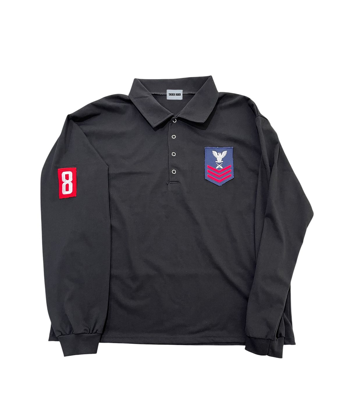 스케이터락(SK8ER ROCK) Army Patch Polo Shirt (Black)