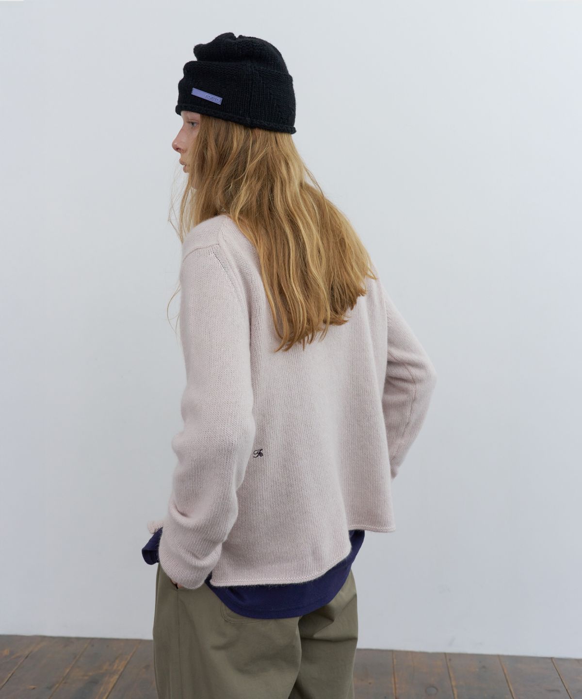 포에토(FOETO) Rowe raccoon knit - soft pink
