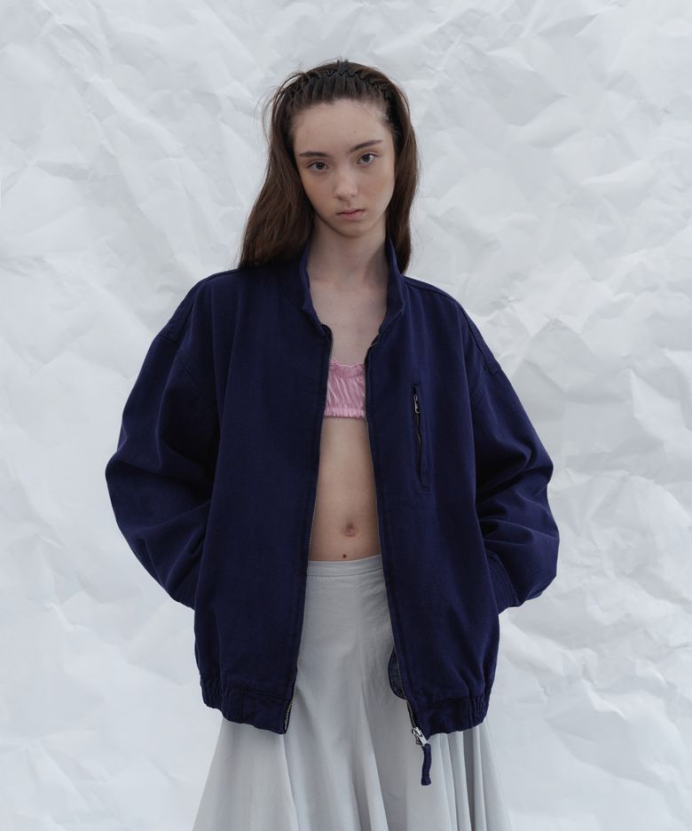 Vintage washed cotton jacket - blue navy