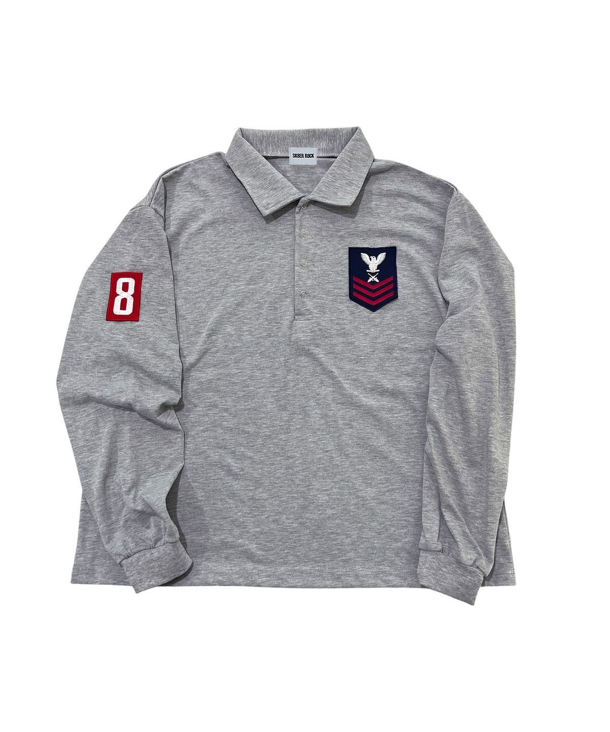 스케이터락(SK8ER ROCK) Army Patch Polo Shirt (Melange gray)