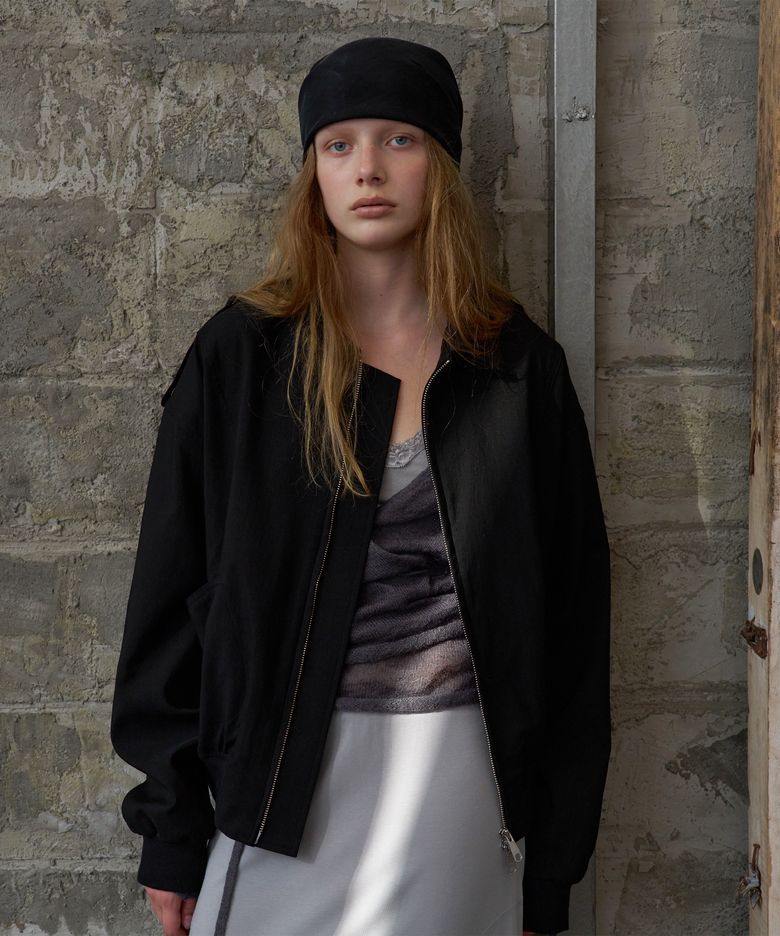 Reck collar blouson - black