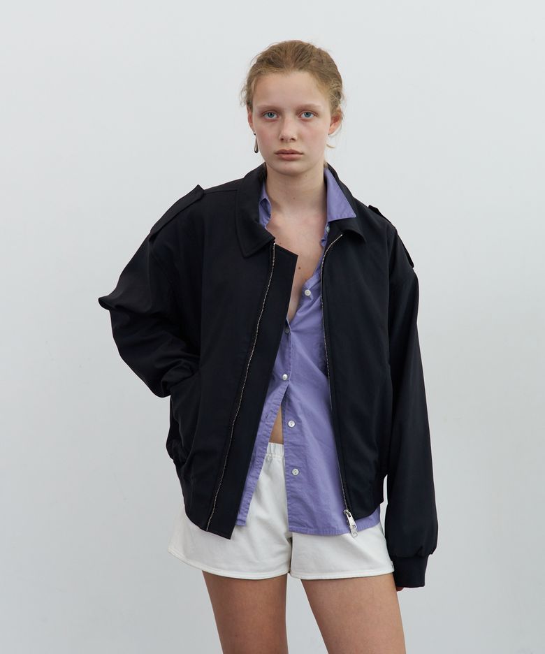 Reck collar blouson - navy