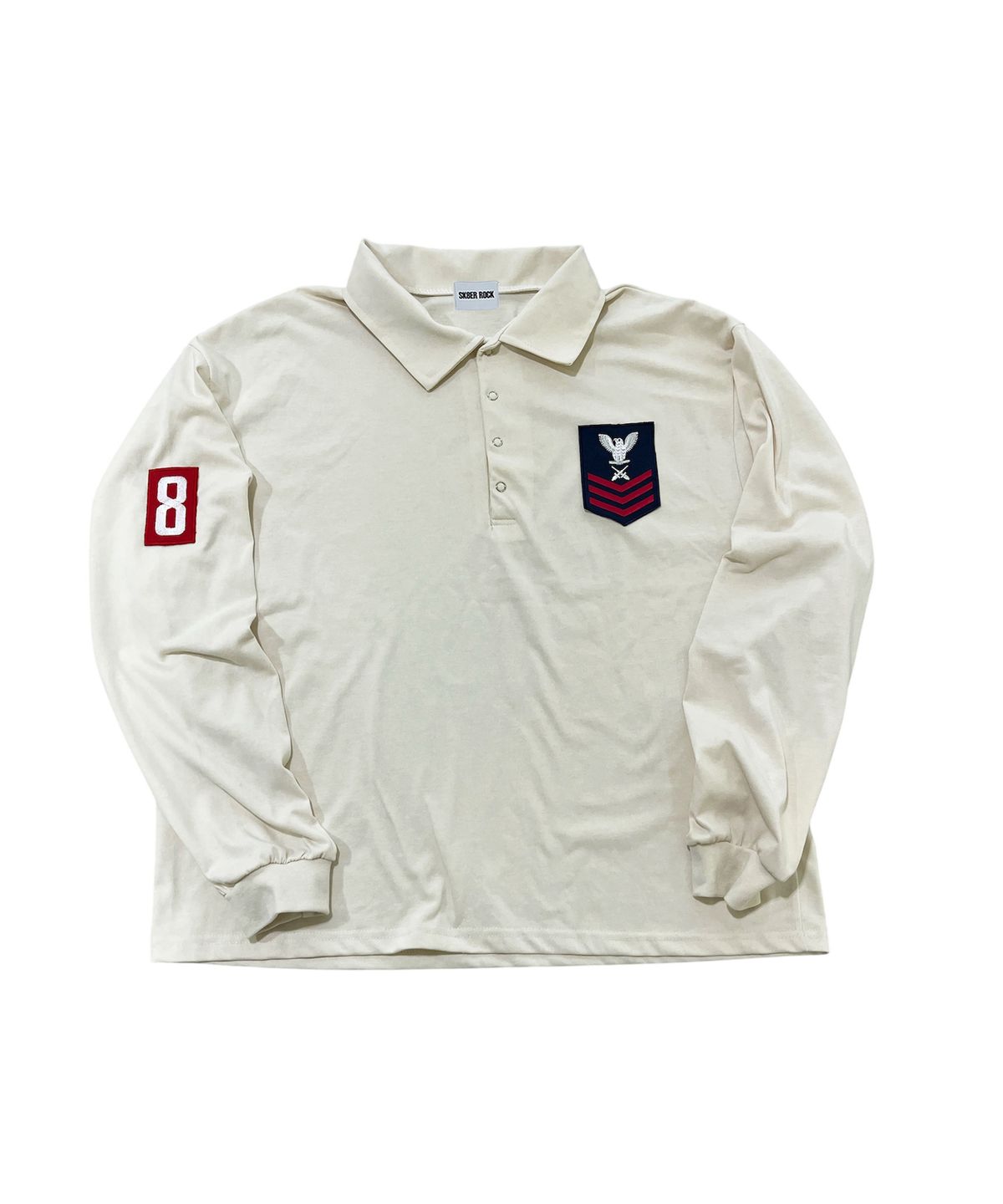 스케이터락(SK8ER ROCK) Army Patch Polo Shirt (Cream)