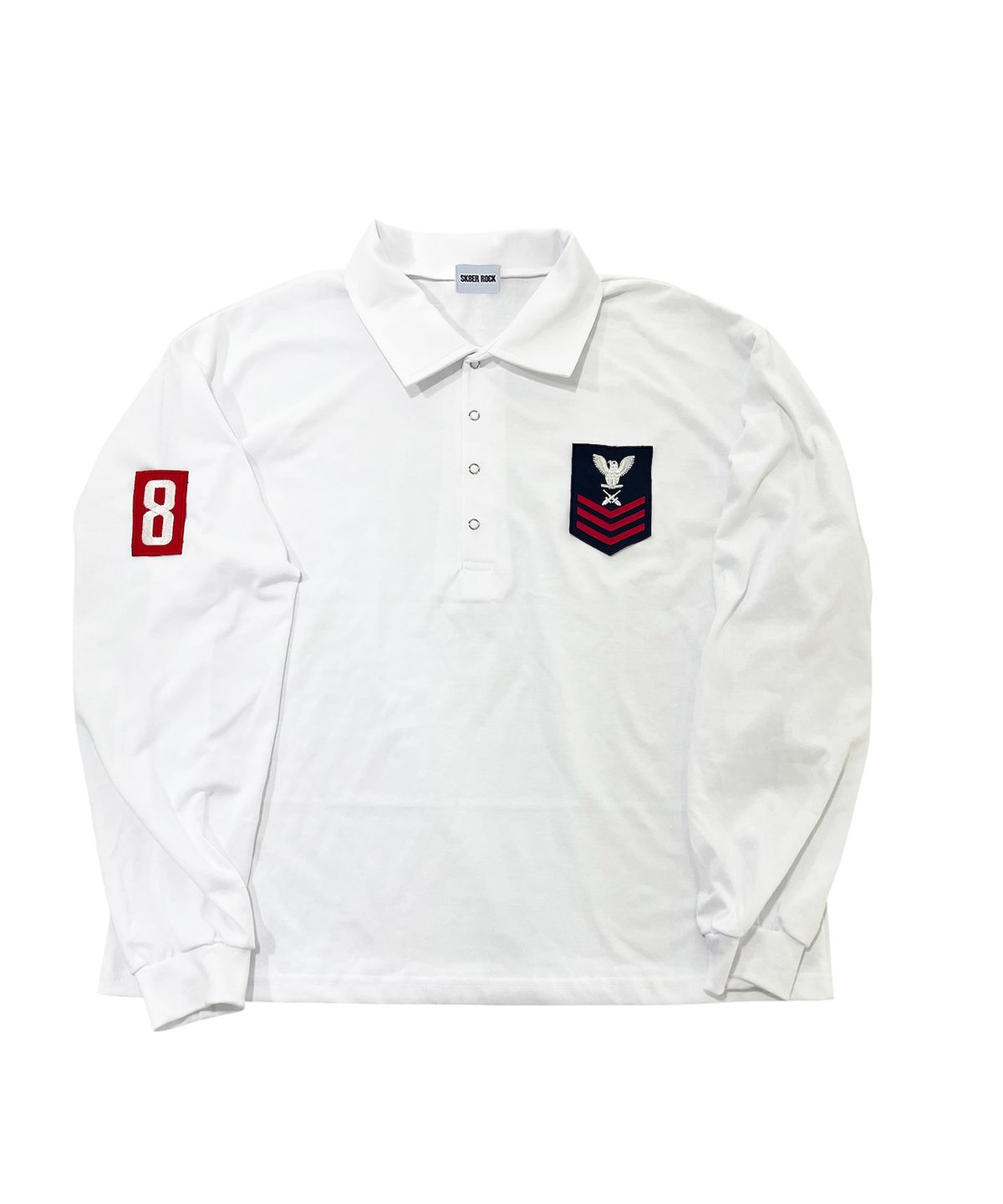 스케이터락(SK8ER ROCK) Army Patch Polo Shirt (White)