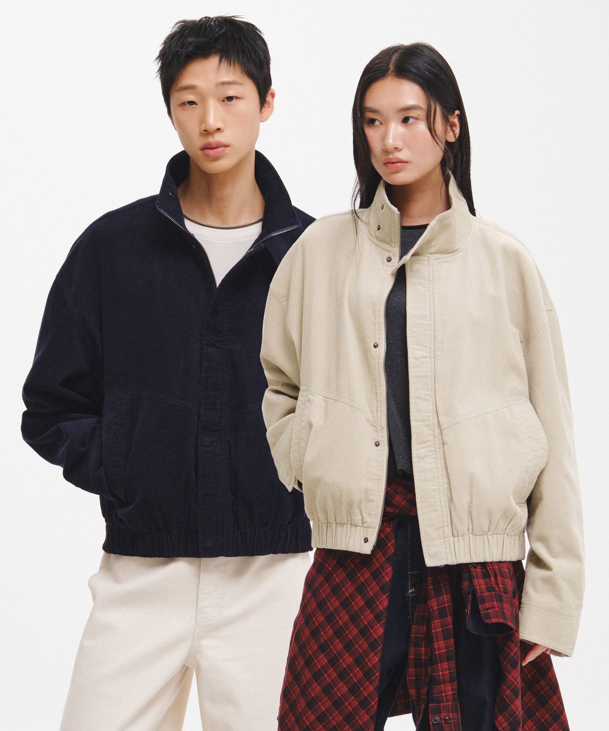 제너럴아이디어(GENERALIDEA) UNISEX 하이넥 코듀로이 블루종 자켓 [3COL] / GF3UJP004