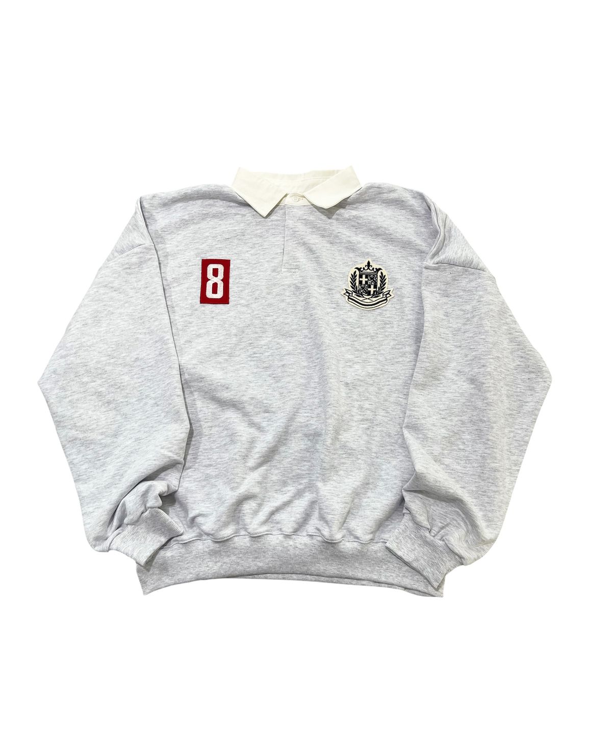 스케이터락(SK8ER ROCK) Crest Polo Sweatshirt (White melange)