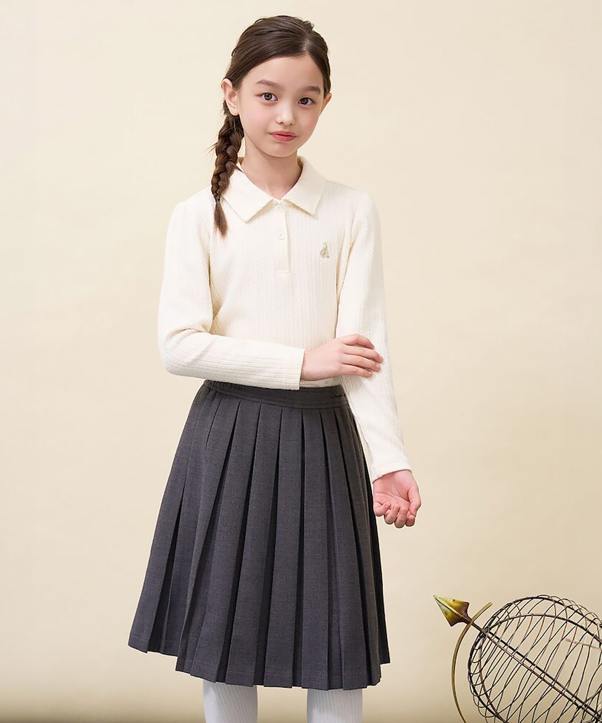 빈폴 키즈(BEANPOLE KIDS) 여아 카라 포인트 져지 블라우스  아이보리 (BI6941G020)