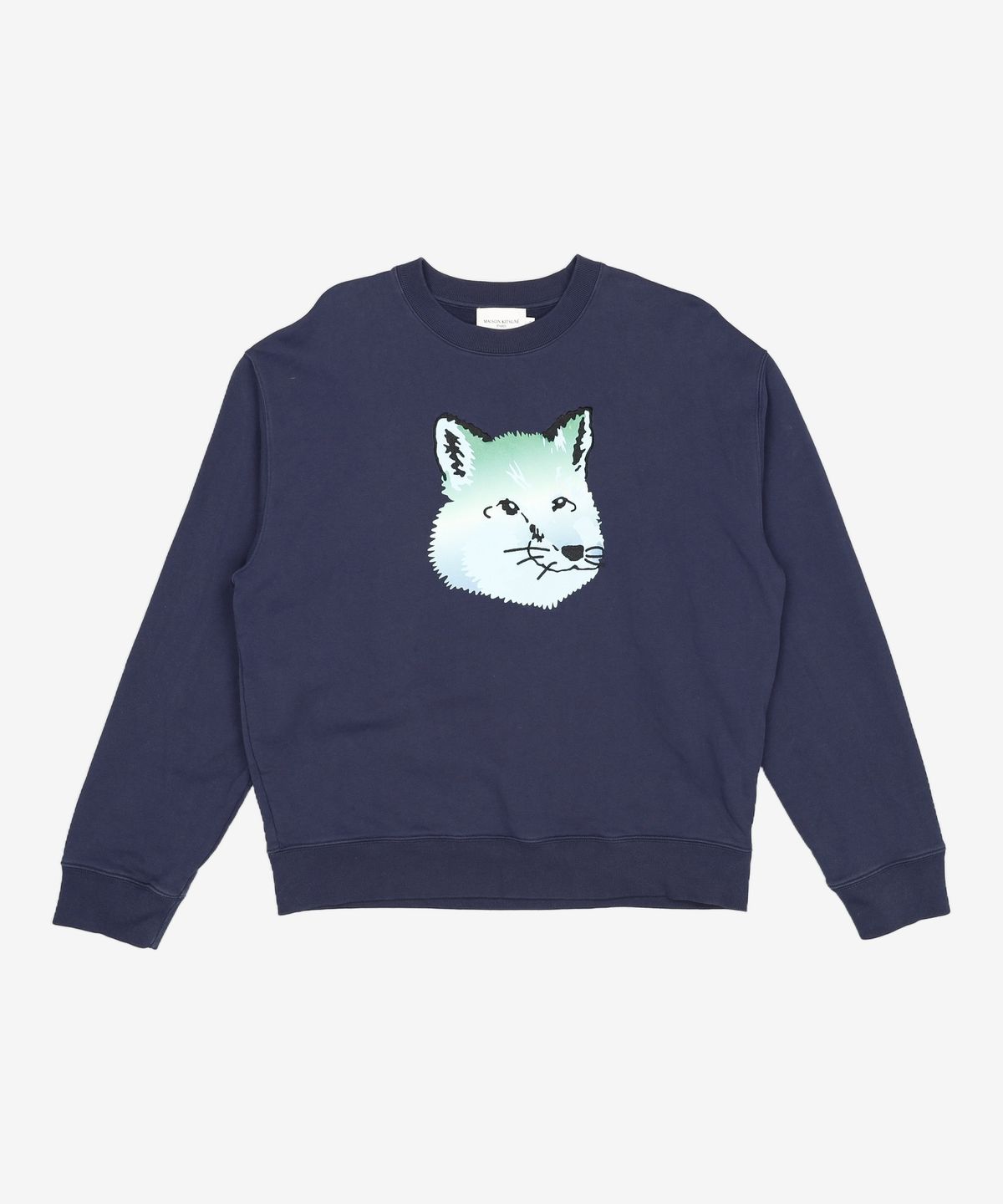 메종 키츠네(MAISON KITSUNE) 남성 바이브런트 폭스 헤드 맨투맨 - 네이비 / KM00305KM0001P480 XL