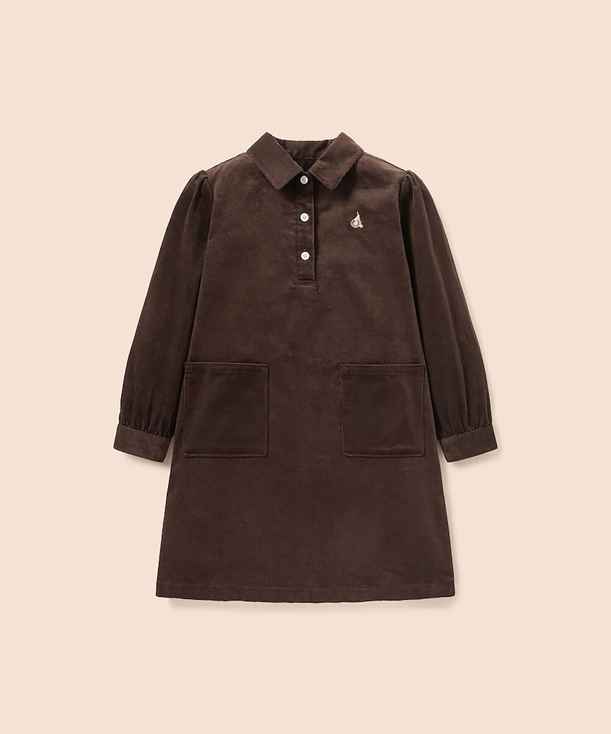 빈폴 키즈(BEANPOLE KIDS) 솔리드 코듀로이 원피스  브라운 (BI6971G04D)