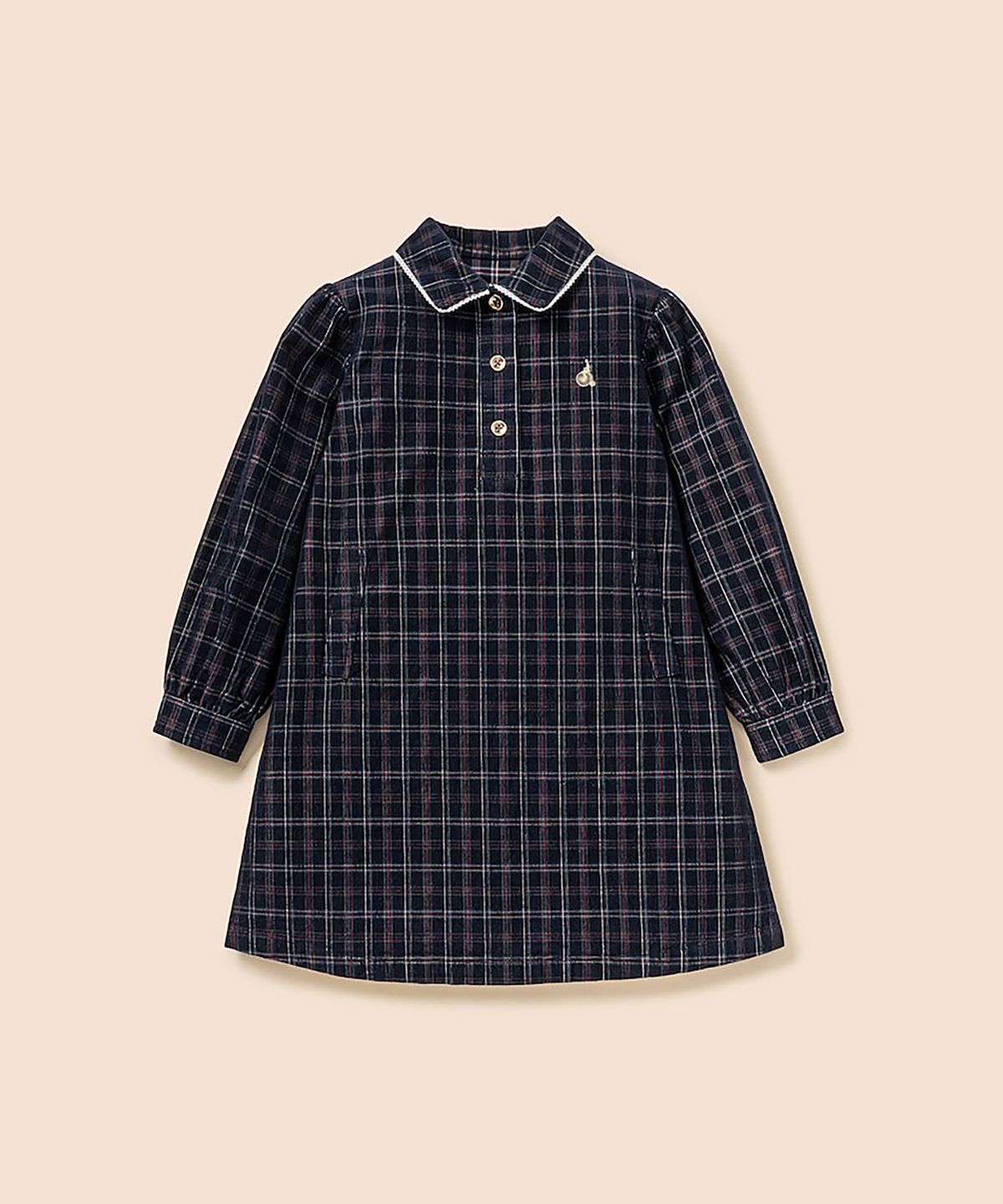 빈폴 키즈(BEANPOLE KIDS) 클래식 체크 코듀로이 원피스  네이비 (BI6971G03R)