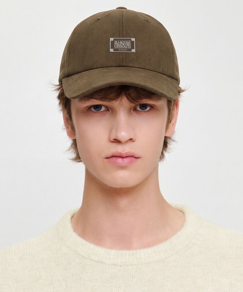 MICRO CLASSIC LOGO METAL SUEDE COVERED CAP brown