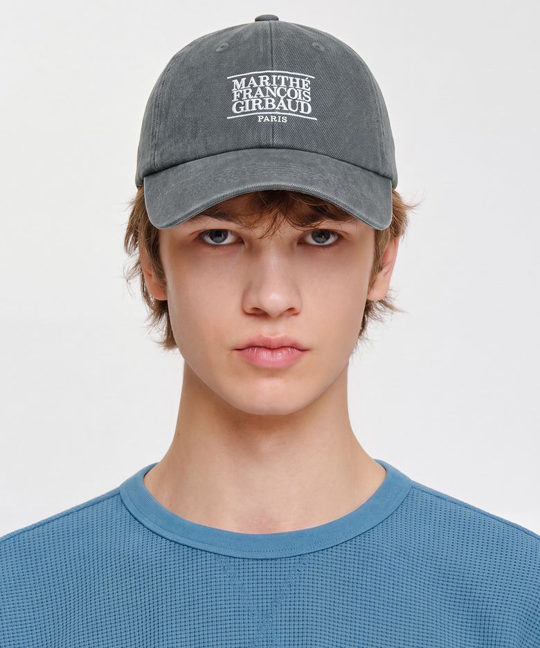 DENIM WASHING SMALL CLASSIC LOGO COVERED CAP gray