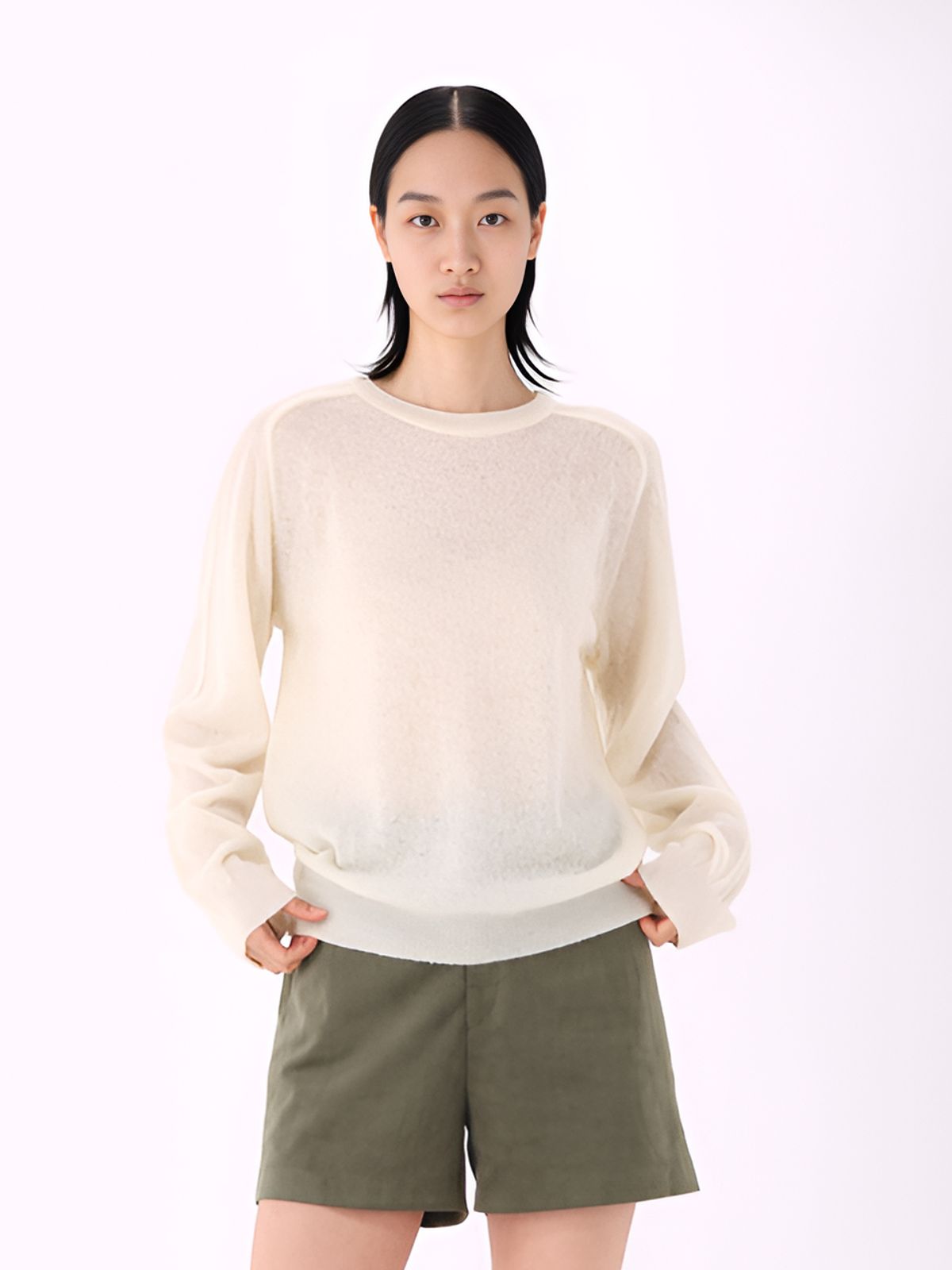 아쿠드(ACUD) Sheer Wool Knit _Ivory