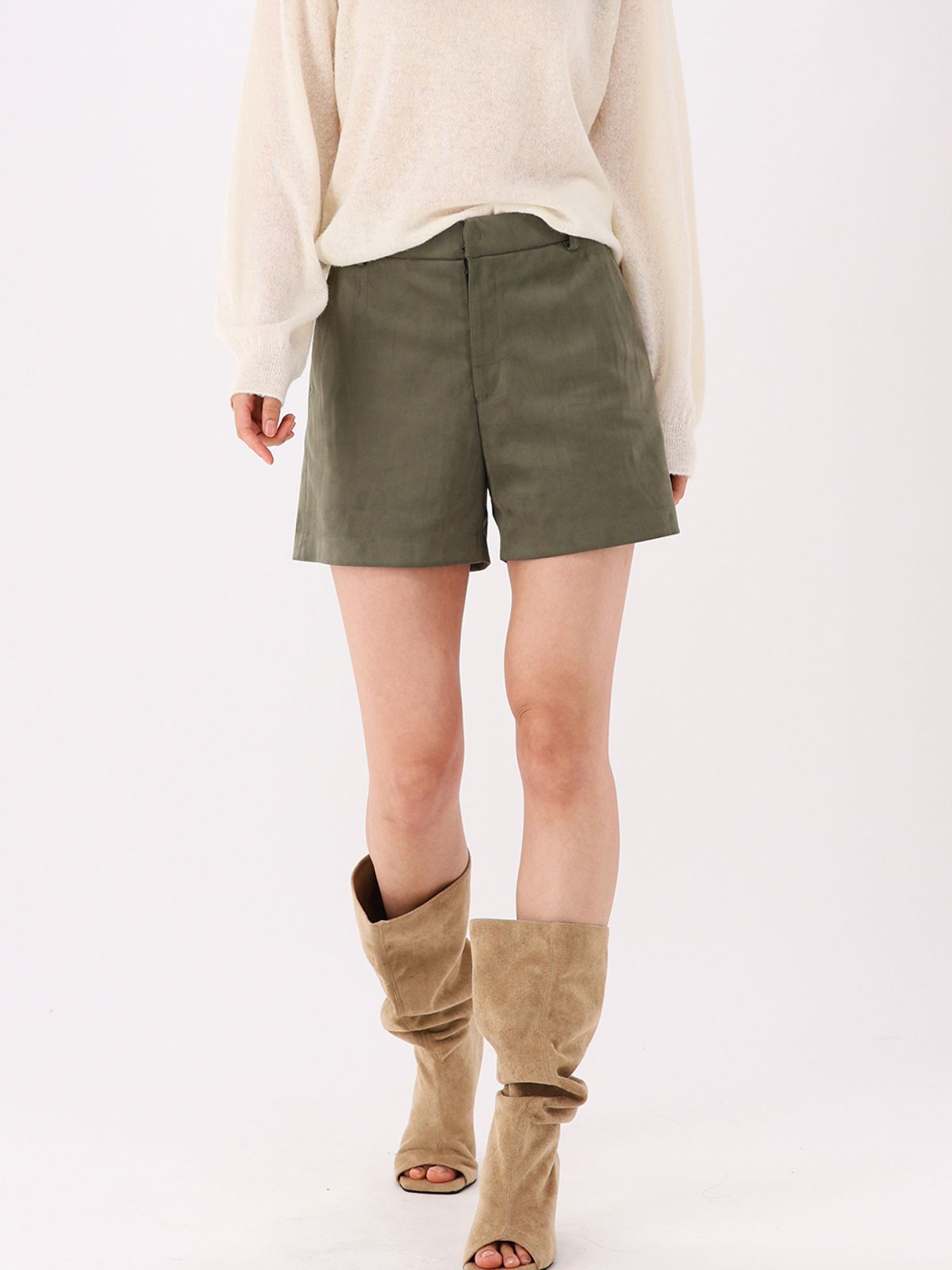 아쿠드(ACUD) Suede Shorts _Olive