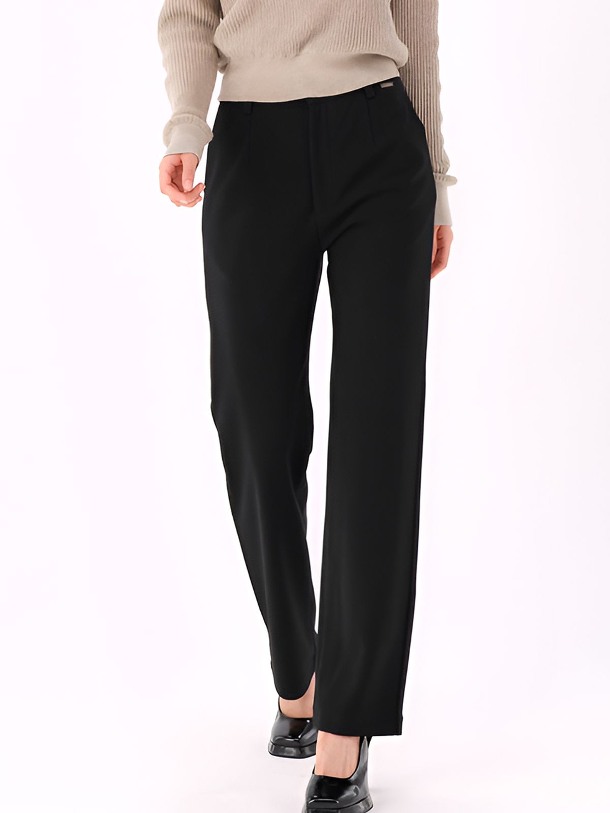 아쿠드(ACUD) Slim Straight Crepe Slacks _Black