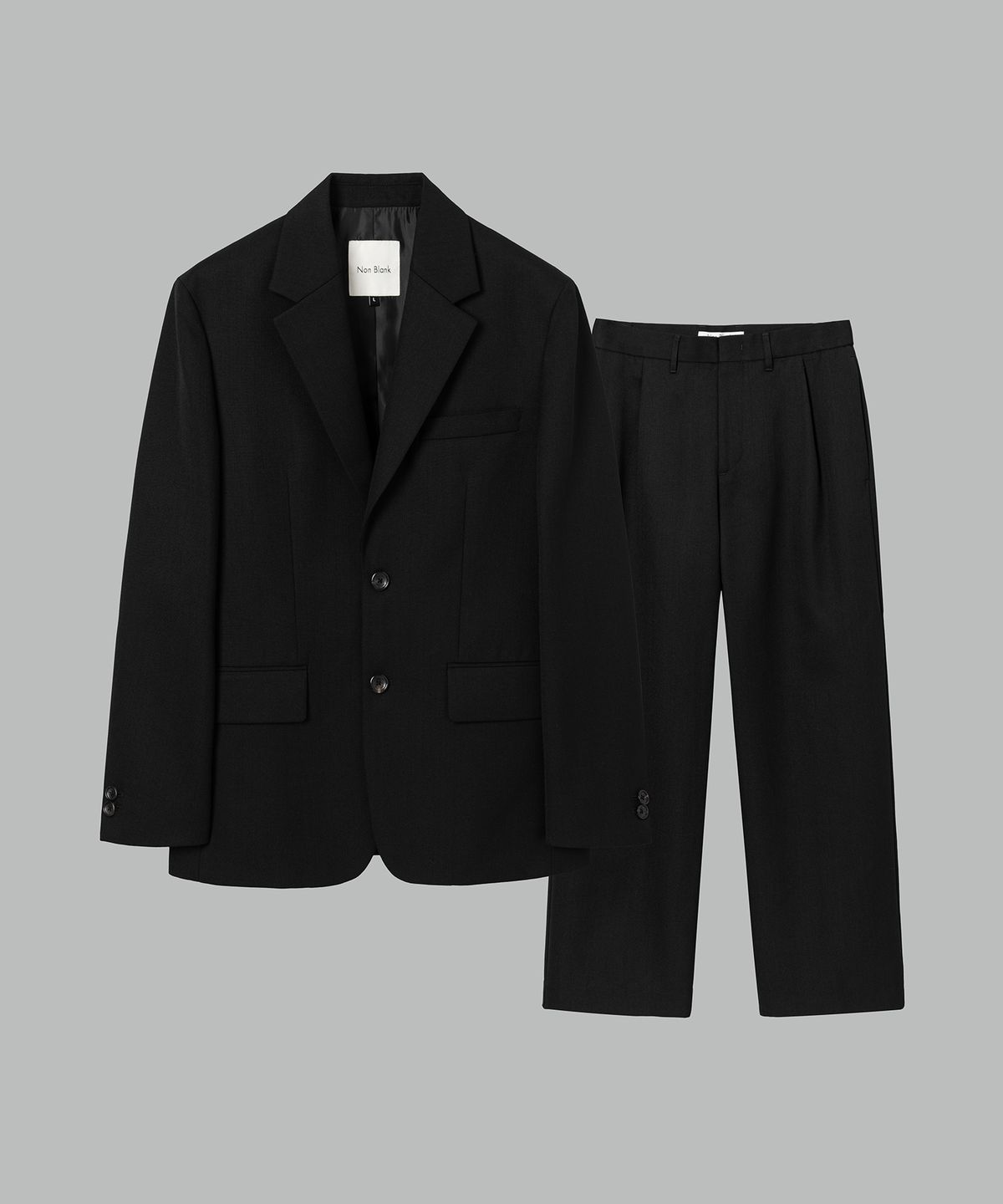 넌블랭크(NONBLANK) [SET UP] 울 블렌드 캔버스 루즈핏 셋업_BLACK