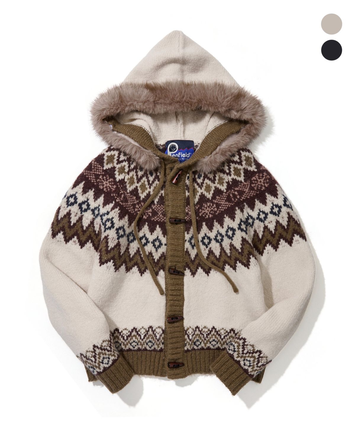 펜필드(PENFIELD) [PF]빈티지 페어아일 후드 니트 가디건_FS3NJ12U