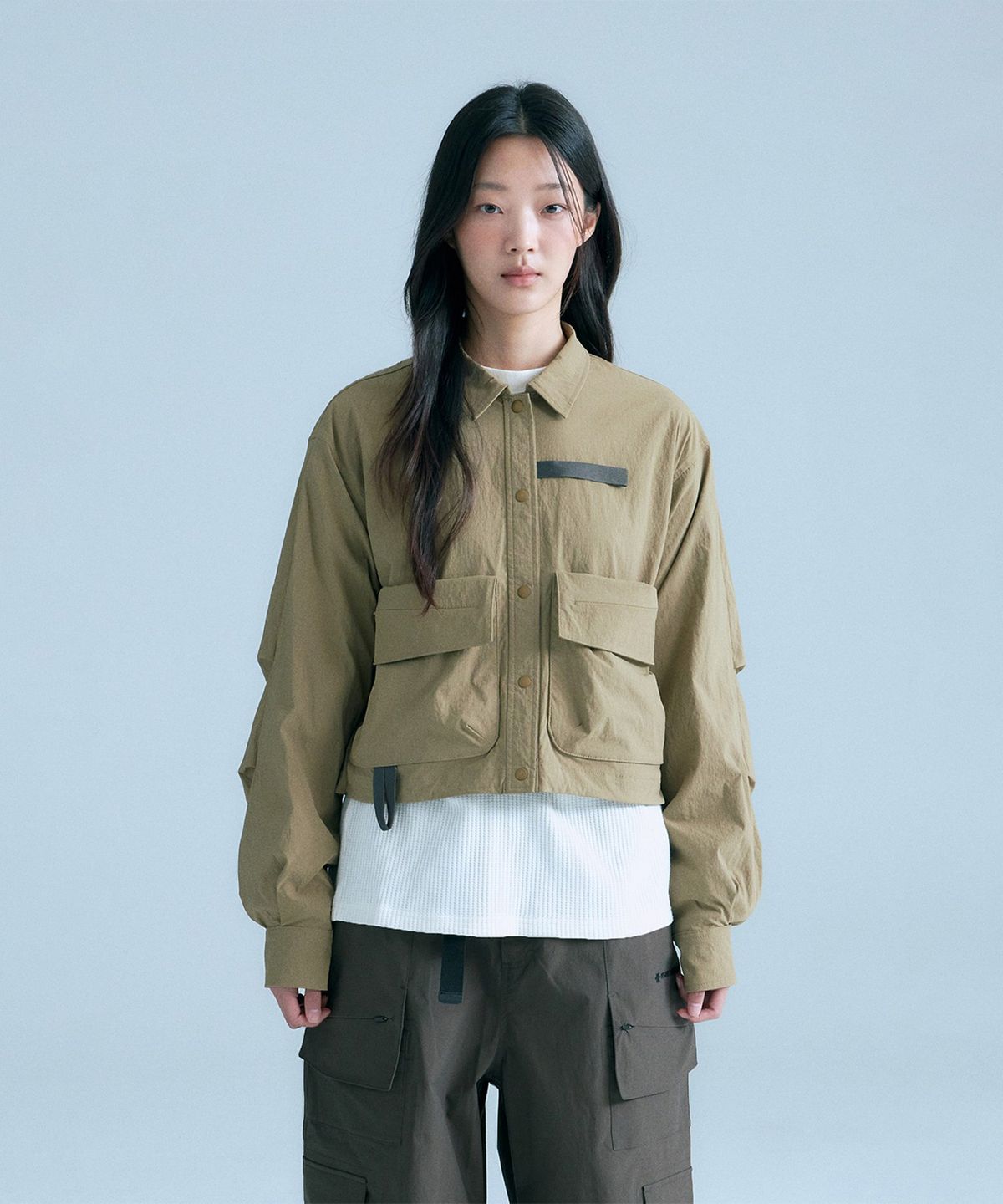 코오롱스포츠(KOLON SPORT) WM 여성 스트레치 크롭 셔츠 재킷 8HSXA26302CAM