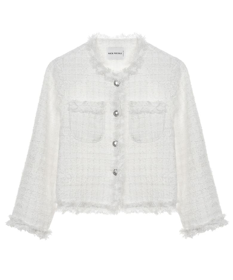 FRINGED TWEED JACKET_IVORY
