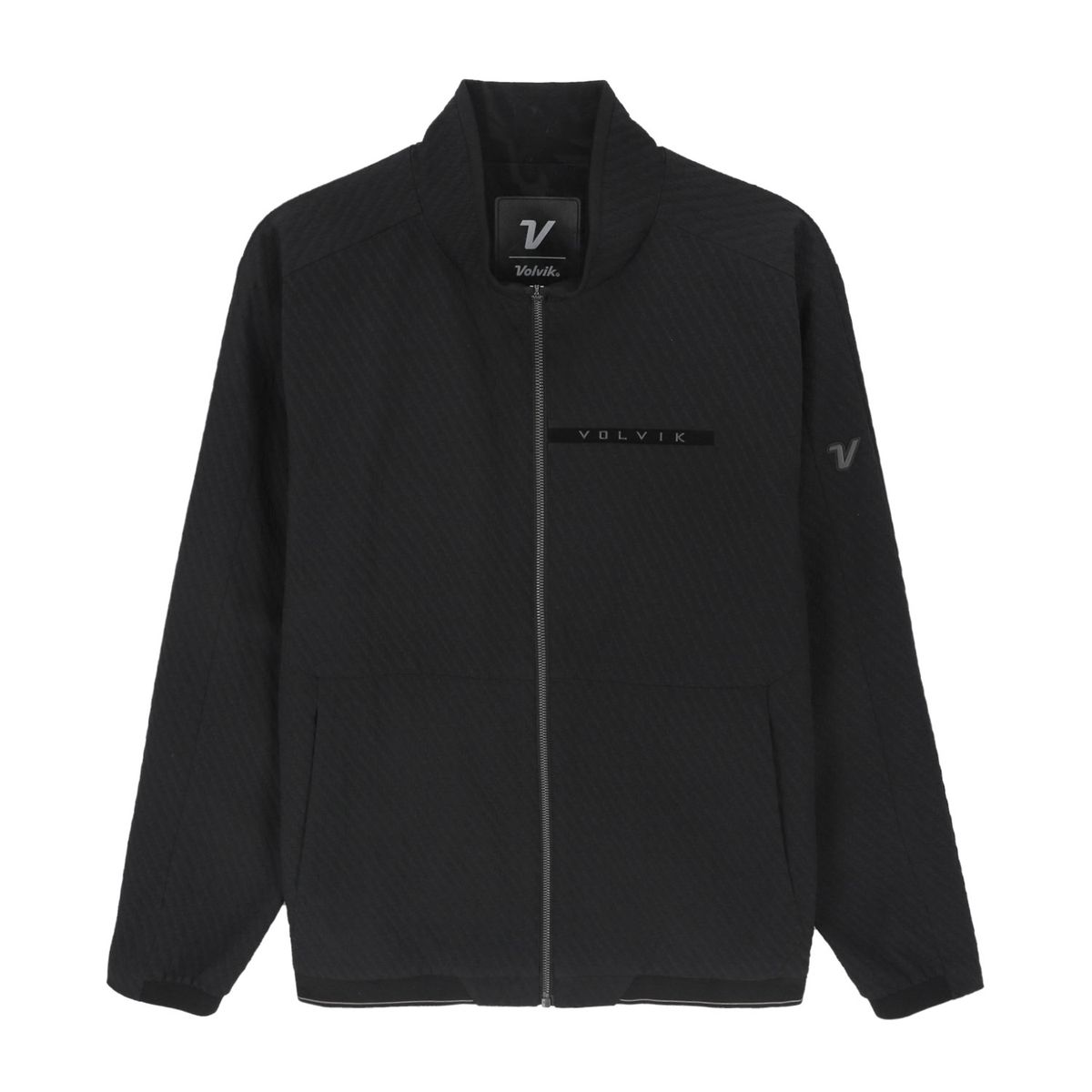 볼빅 골프웨어(VOLVIK GOLFWEAR) 남성 남성 엠보 조직감 바람막이 점퍼 VMWBQ901_BK