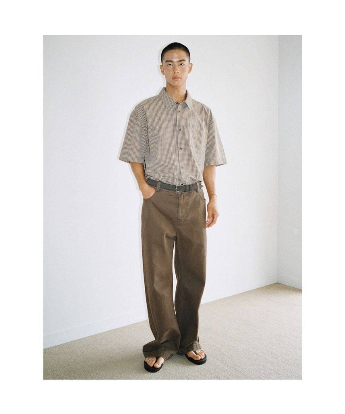 디애퍼처(THE APERTURE) [Unisex] Sidogras HSleeve Shirt  Brown (TA6765U01D)