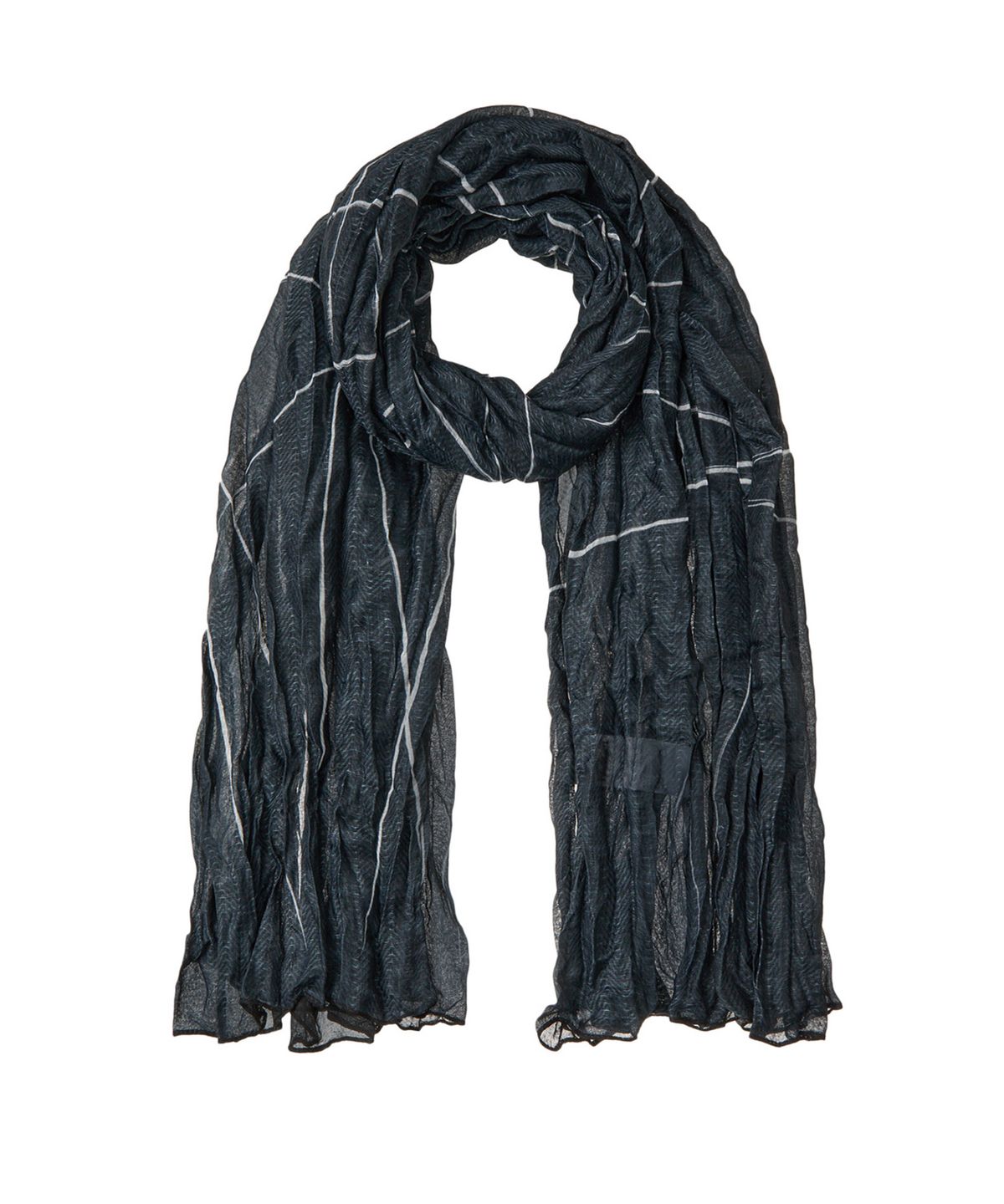 다이닛(DEINET) WRINKLE PATTERN SCARF IN BLACK / WHITE