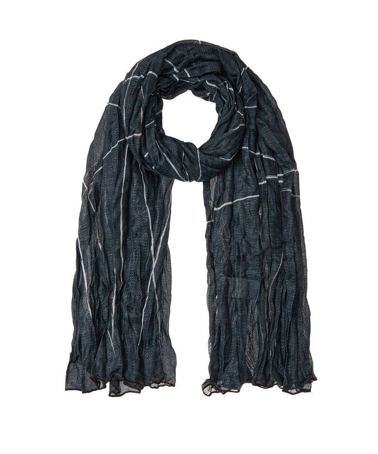 WRINKLE PATTERN SCARF IN BLACK / WHITE