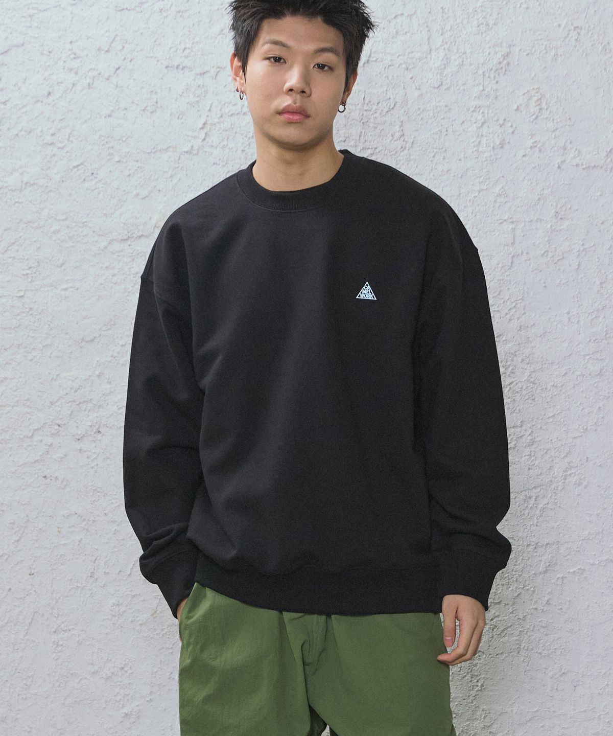 카멜워크(CAMEL WORK) 트라이앵글 로고 스웨트셔츠(블랙)
