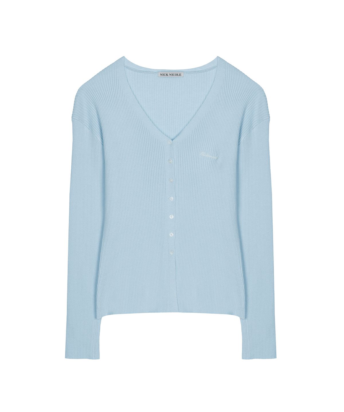 닉앤니콜(NICK&NICOLE) RIBBED V NECK CARDIGAN_SORA
