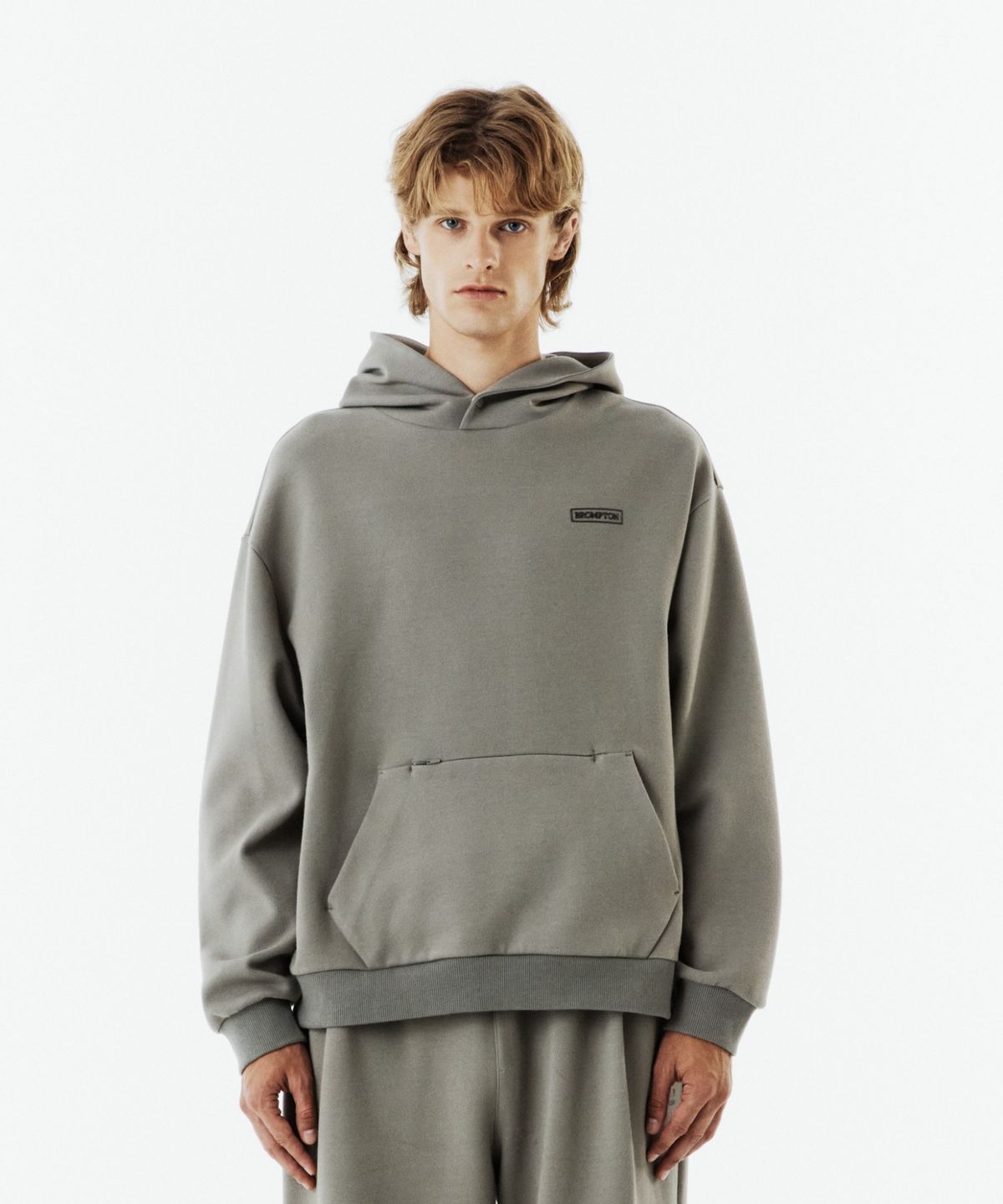 브롬톤 런던(BROMPTON LONDON) LOGO HOODED SWEATSHIRT - MOCHA (P263UHD163)