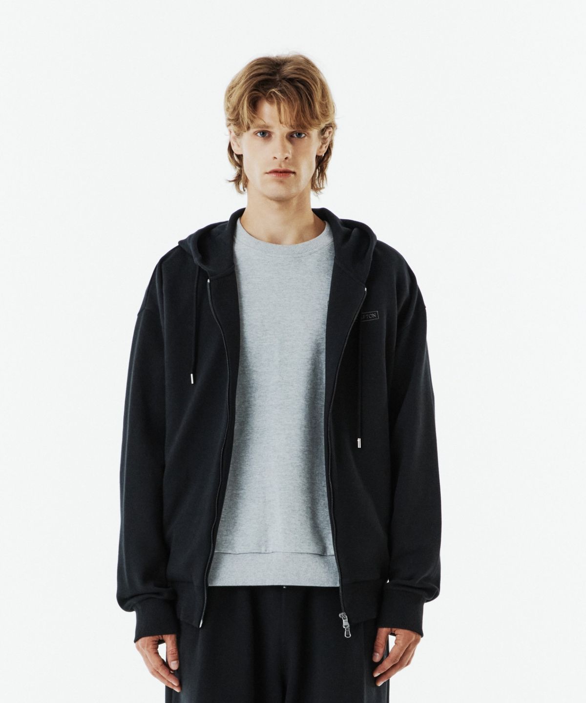 브롬톤 런던(BROMPTON LONDON) HOODED ZIP-UP - BLACK (P263UFT163)