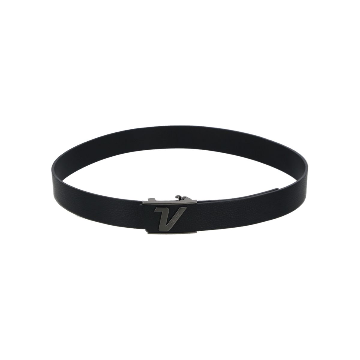 볼빅 골프웨어(VOLVIK GOLFWEAR) 남성 남성 빅 V 심볼 소가죽 자동 벨트 VMATQ801_BK