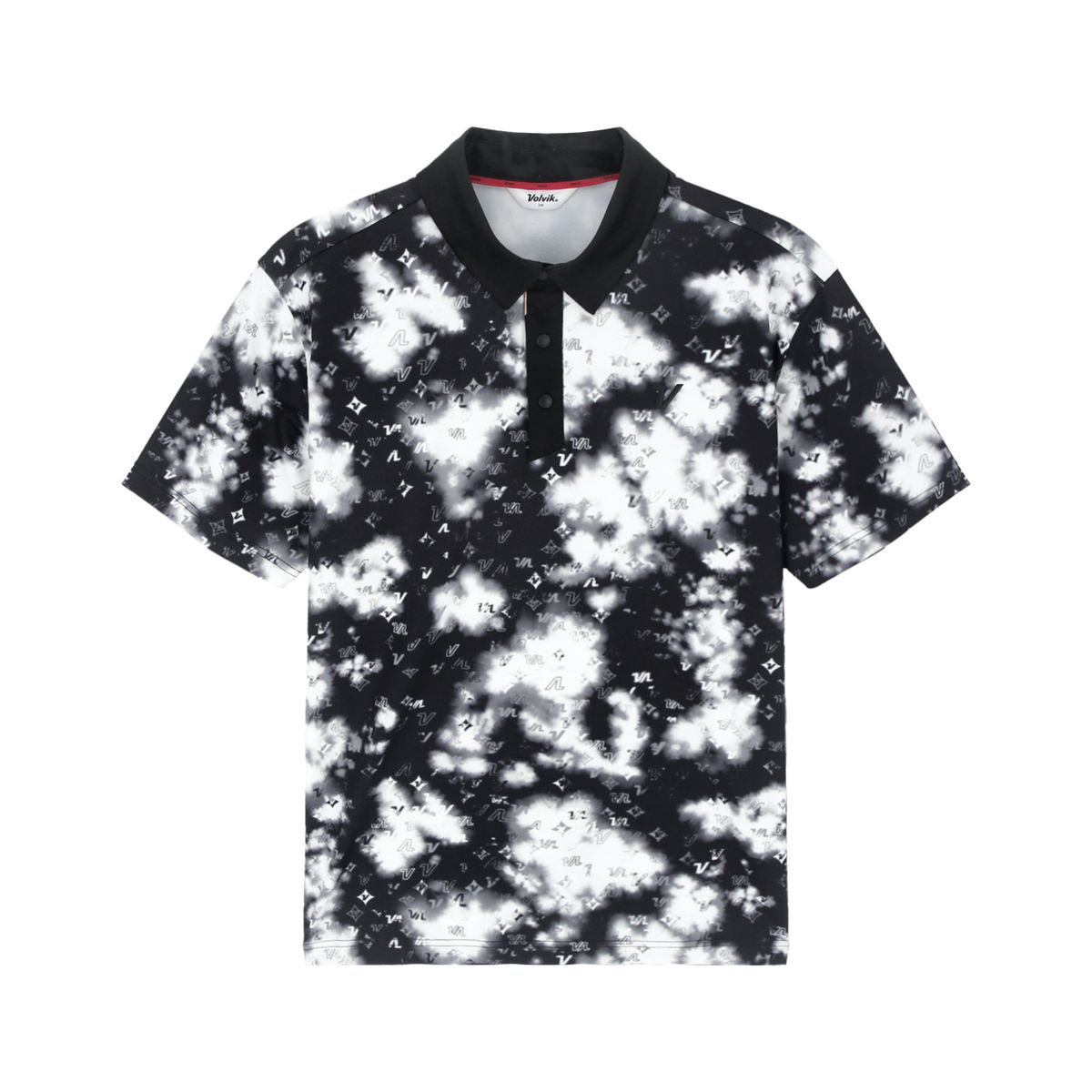 볼빅 골프웨어(VOLVIK GOLFWEAR) 남성 [STD] 남성 시즌패턴 제에리 반팔 티셔츠 VMTSQ891_BK