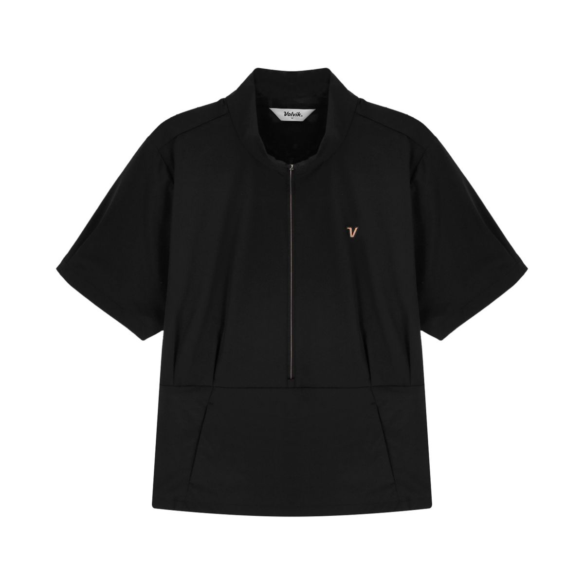 볼빅 골프웨어(VOLVIK GOLFWEAR) 여성 [STD]여성 허리스트링  하이넥반팔아노락 점퍼 VLWBQ891_BK