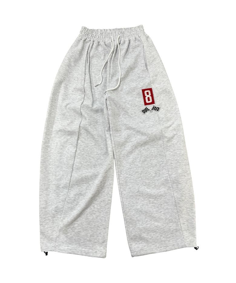 8 Flag Curved Sweat Pants (White melange)