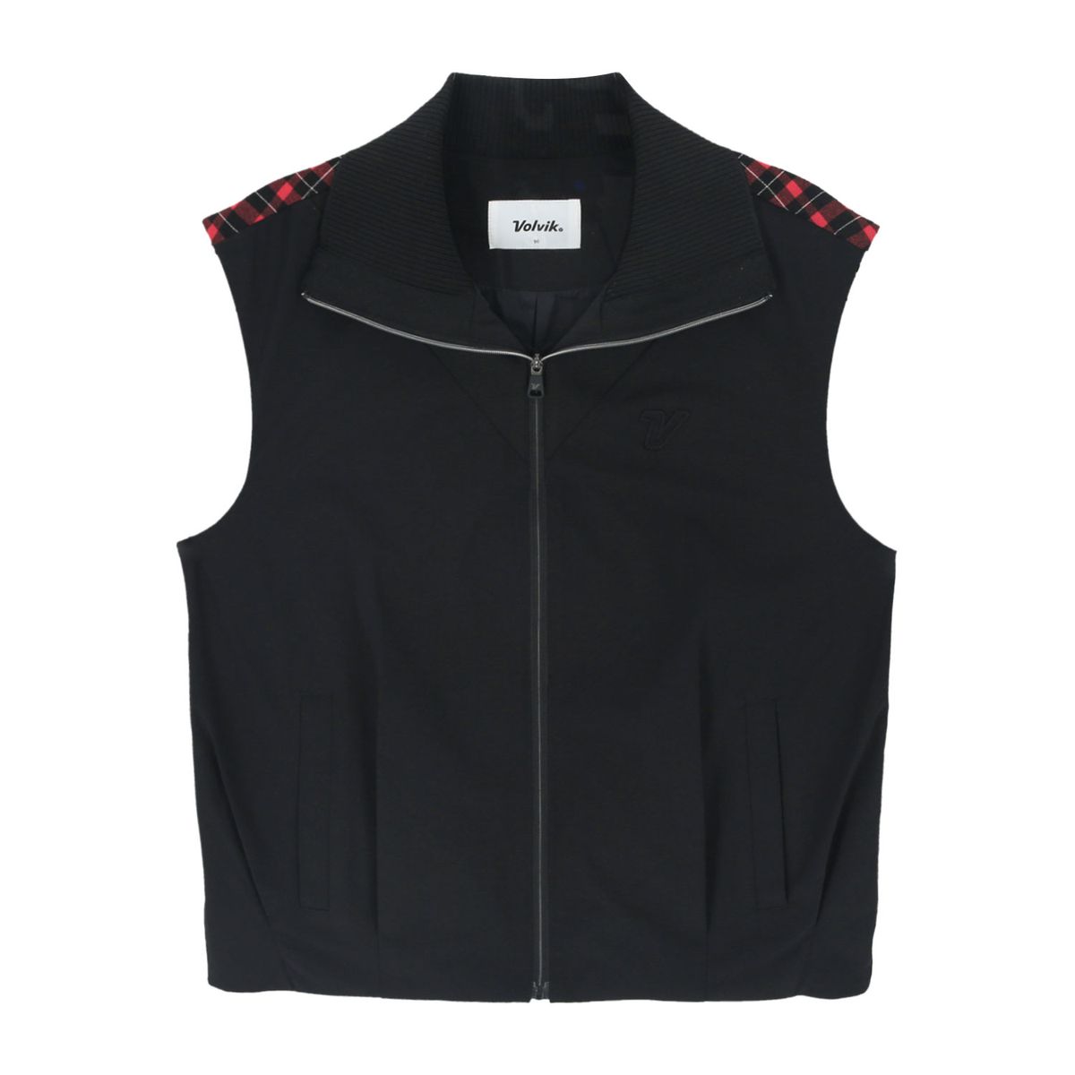 볼빅 골프웨어(VOLVIK GOLFWEAR) 여성 여성 소프트 콤비 체크 베스트 VLVTQ801_BK