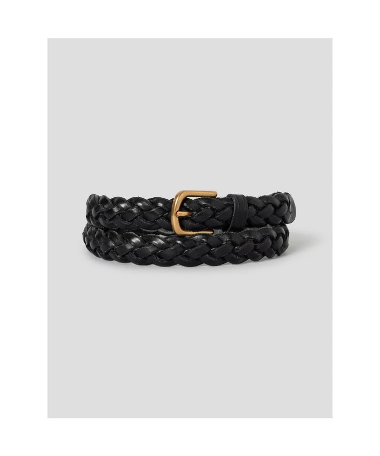 [Unisex] Weaving Leather Belt  Black (TA678ZU025)