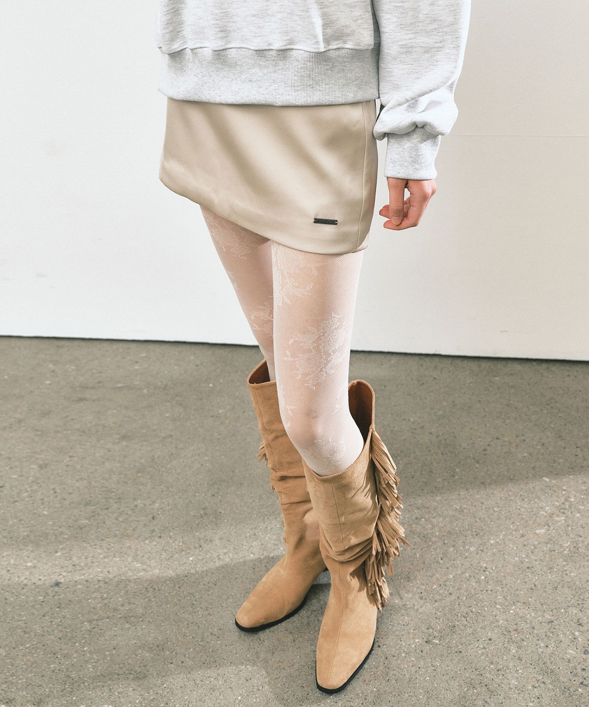 닉앤니콜(NICK&NICOLE) LOW RISE MINI SKORT_BEIGE