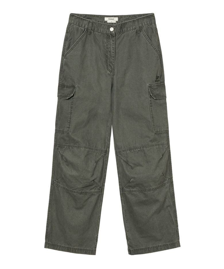 VINTAGE WASHED CARGO PANTS IN KHAKI