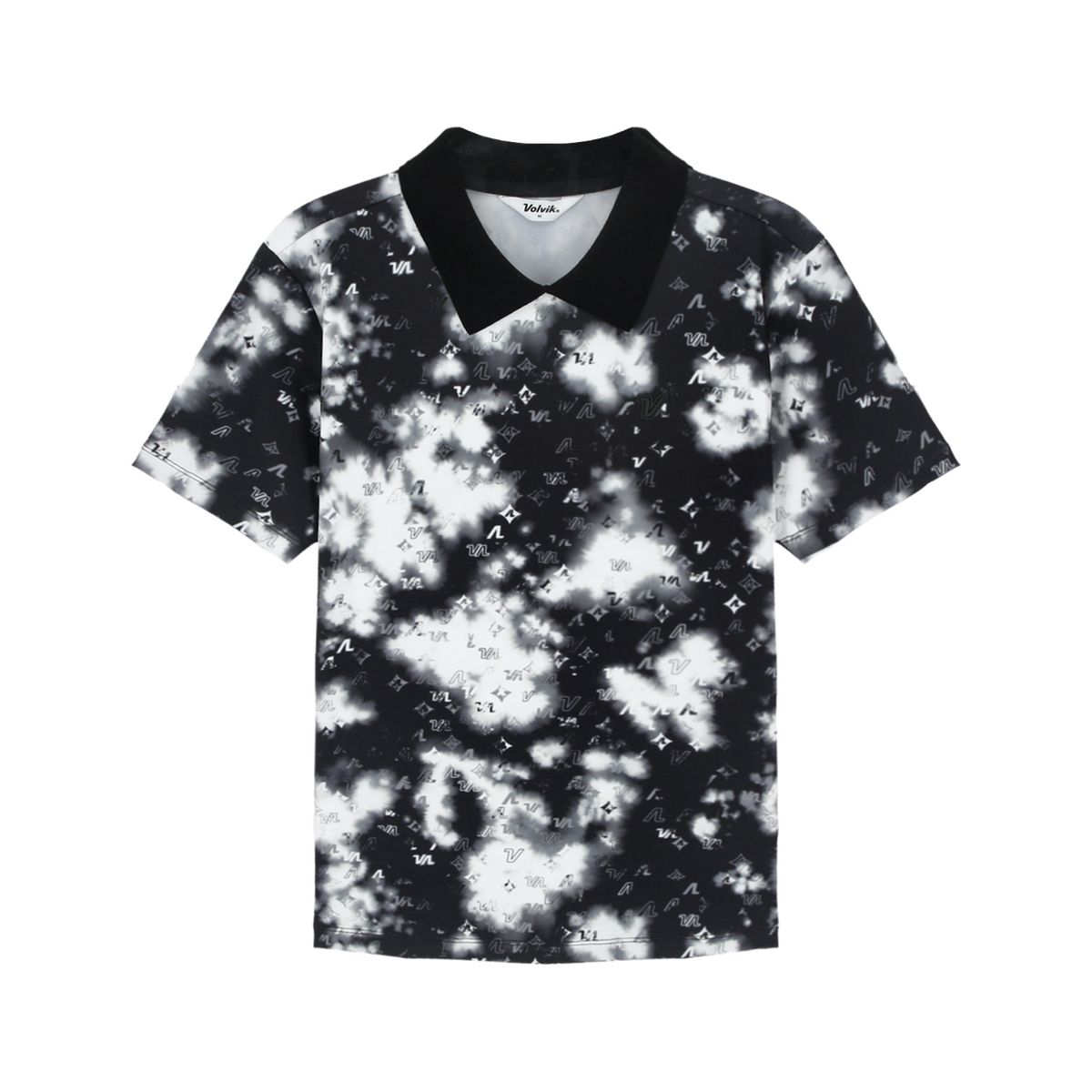 볼빅 골프웨어(VOLVIK GOLFWEAR) 여성 [STD] 여성 시즌패턴 반팔티셔츠 VLTSQ891_BK